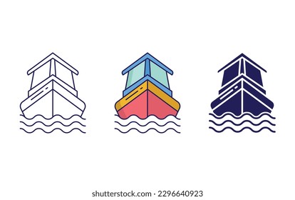 Ship line and solid illustration icon