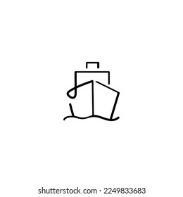 Ship Line Style Icon Design