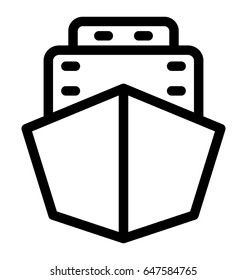 Ship Line Vector Icon