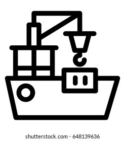 Ship Line Vector Icon