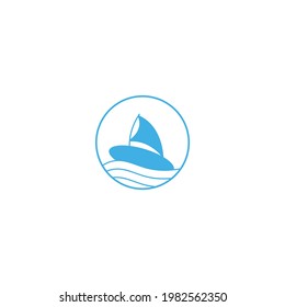Ship line vector logotype icon. 