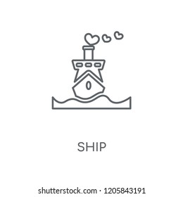 Ship linear icon. Ship concept stroke symbol design. Thin graphic elements vector illustration, outline pattern on a white background, eps 10.