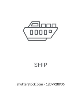 Ship linear icon. Ship concept stroke symbol design. Thin graphic elements vector illustration, outline pattern on a white background, eps 10.