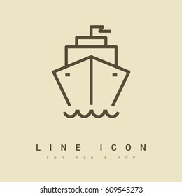 ship liner line vector icon