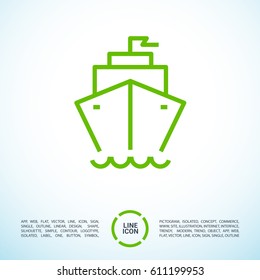 ship liner line vector icon