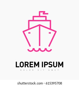 ship liner line vector icon