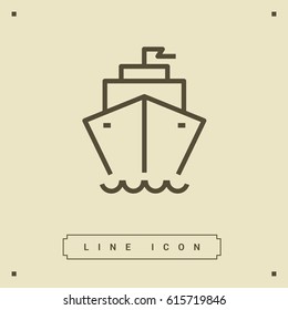 ship liner line vector icon