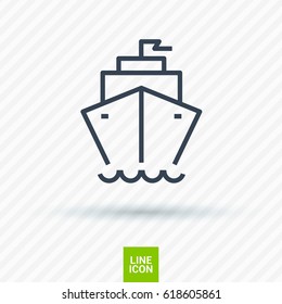 ship liner line vector icon