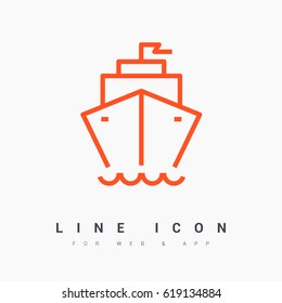 ship liner line vector icon
