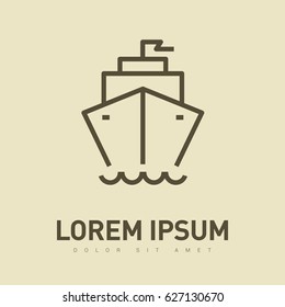 ship liner line vector icon