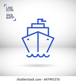 ship liner line vector icon