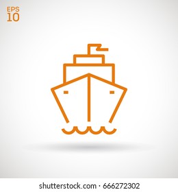 ship liner line vector icon