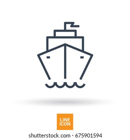 ship liner line vector icon