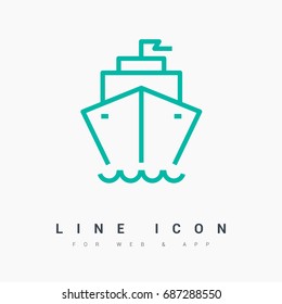 ship liner line vector icon