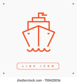 ship liner line vector icon