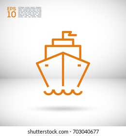 ship liner line vector icon