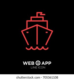 ship liner line vector icon