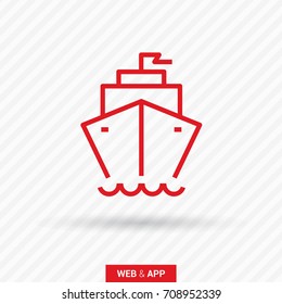 ship liner line vector icon