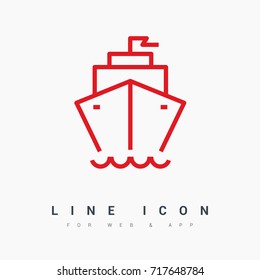 ship liner line vector icon