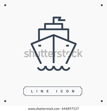 ship liner line vector icon