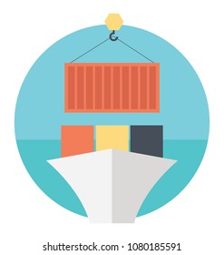 
A ship loaded with shipping containers 

