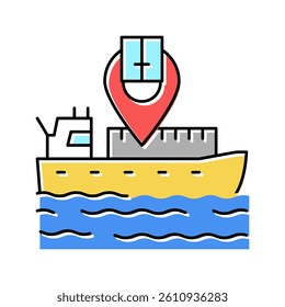 ship location color icon vector. ship location sign. isolated symbol illustration