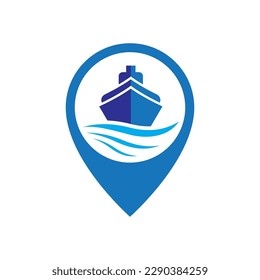 Ship location logo images illustration design