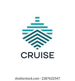 ship logo with abstract style concept and line design for shipping brand