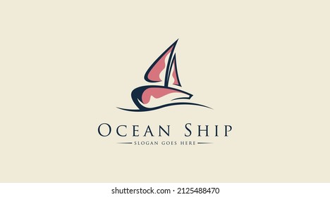 Ship Logo Concept Design Vector. Ship Logo for Travel and Holiday