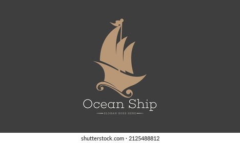 Ship Logo Concept Design Vector. Ship Logo for Travel and Holiday
