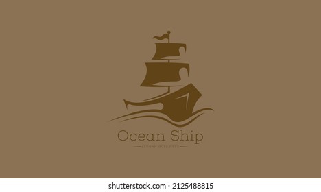 Ship Logo Concept Design Vector. Ship Logo for Travel and Holiday