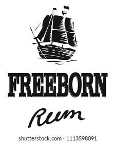 Ship Logo, concept for Rum, just for fun and skills, can be used as you like