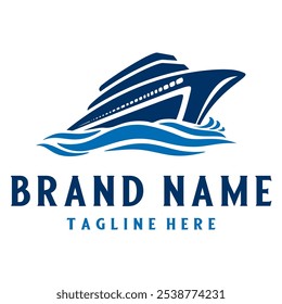 ship logo. container ship freight forwarding boat nautical tourism company design