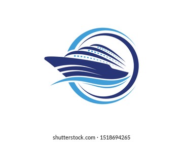 Ship Logo, cruise ship Logo Design Vector