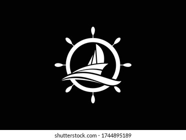 Logotipo de envío, plantilla de vectores de diseño de logotipo de barco de crucero, símbolo de signo de barco