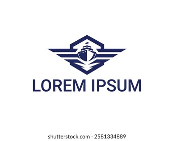 Ship logo design, Boat vector logo design with boat and waves concept.