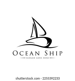 Ship logo design concept vector. Ship logo template vector