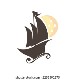 Ship logo design concept vector. Ship logo template vector