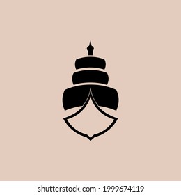 Ship logo design seen from the front
