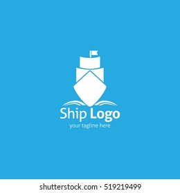 Ship Logo Design Template. Ship Logo Vector Illustration