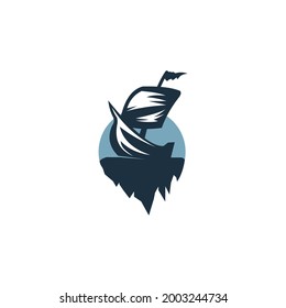 Design des Schiffs-Logos, Vektorgrafik