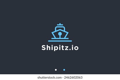 ship logo design vector silhouette illustration