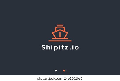 ship logo design vector silhouette illustration
