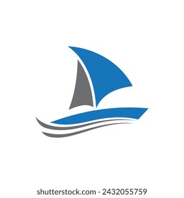 ship logo design vector template