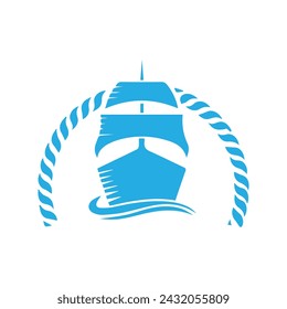 ship logo design vector template