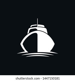 ship logo flat black white