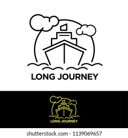ship logo icon, flat design.