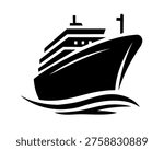 ship logo icon, vector illustration