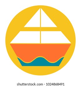 The ship. Logo, icon - vector illustration