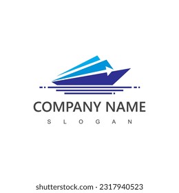 Ship logo illustration, Shipping, travel and delivery services company symbol